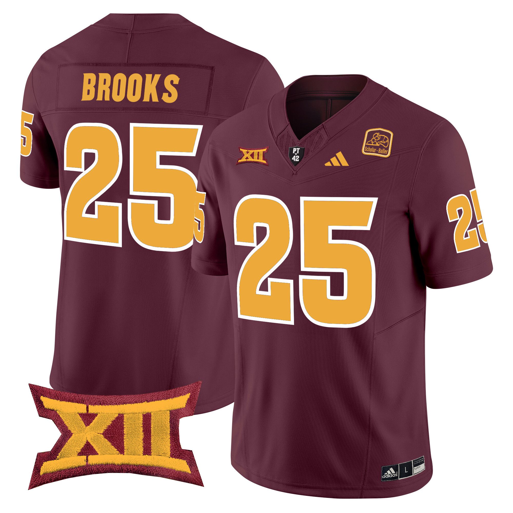 Men Arizona State Sun Devils #25 Brooks Red 2024 Vapor Limited NCAA Jersey style 1->ncaa teams->NCAA Jersey